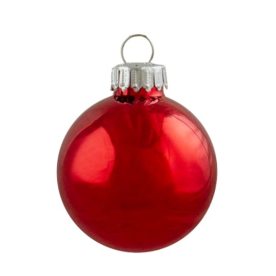 12ct. Red & Silver 2-Finish Swirl Glass Christmas Ball Ornaments